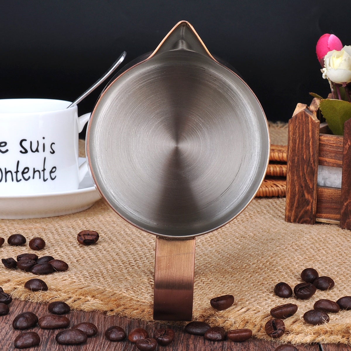 BARISTA SPACE PITCHER LATTE ART MILK JUG COPPER 350 ML / 600 ML