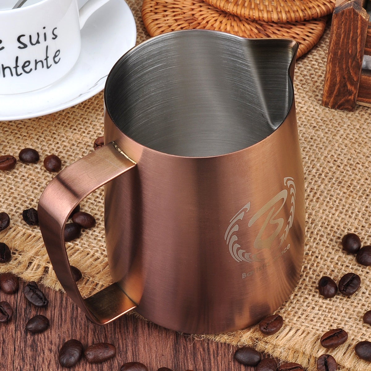 BARISTA SPACE PITCHER LATTE ART MILK JUG COPPER 350 ML / 600 ML