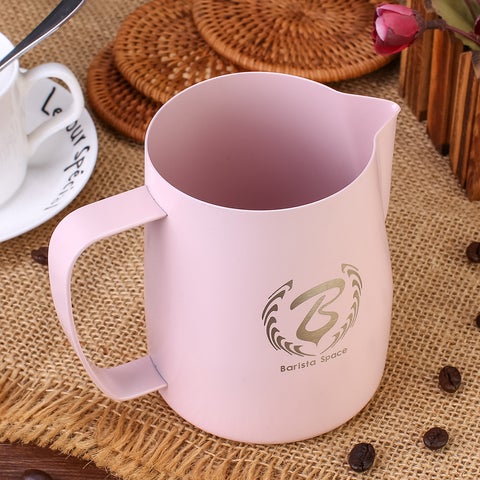 BARISTA SPACE PITCHER LATTE ART MILK JUG TEFLON PINK 350 ML / 600 ML