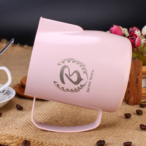 BARISTA SPACE PITCHER LATTE ART MILK JUG TEFLON PINK 350 ML / 600 ML